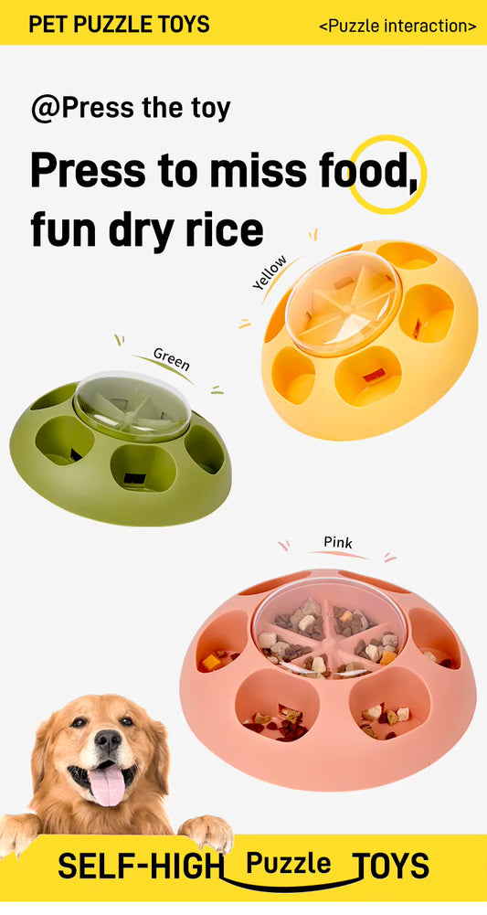 Pet Press Feeder Smart Interactive Controlled Feeding Fun Easy Convenient Automatic Timer Healthy Entertaining Training Puzzle