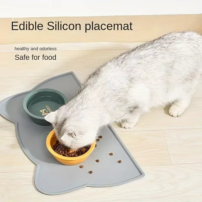 Pet Feeding Mat for Dogs Cats Non-Slip Silicone Cat Food Mat Waterproof Washable Spill-Proof Pet Placement Mat Pet Supplies