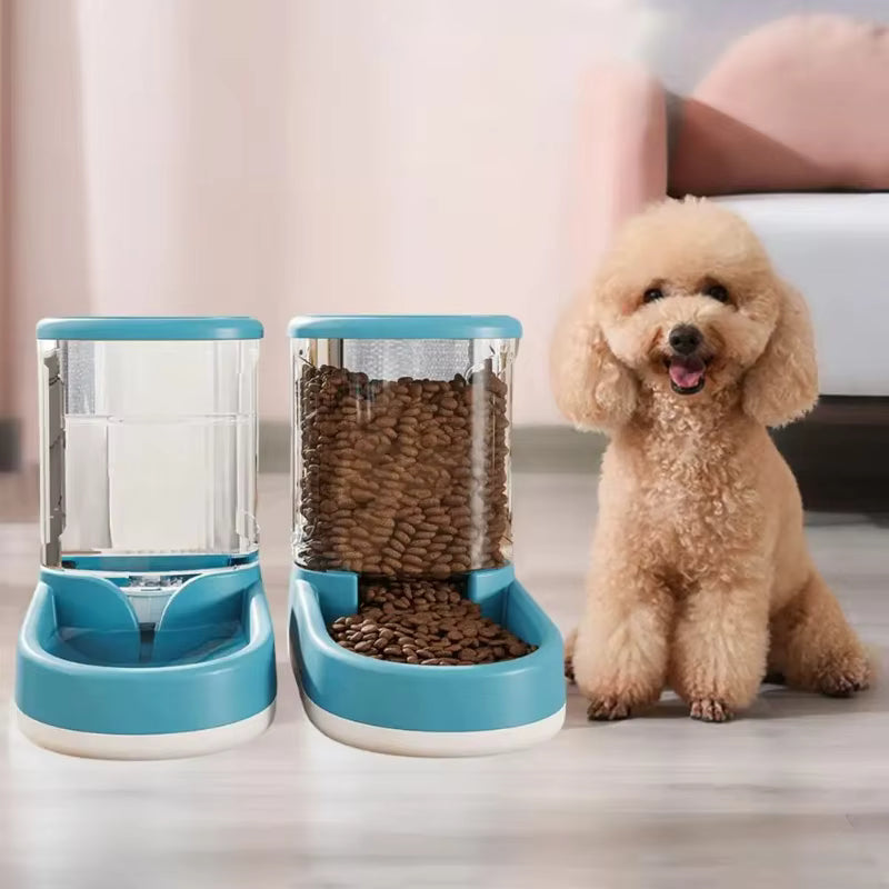 Gravity Pet Feeder & Waterer Set - Air-Tight Seal Prevents Moisture&Mold, Large Capacity, Easy Clean Non-Electric for Cats/Dogs